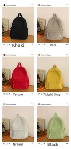 Multiple colors of minimalist corduroy backpacks with vintage textured finish