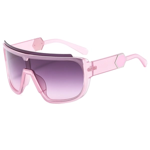 Sports Sunglasses Shield PC Lens UV Protection Outdoor Cycling Fashion Hexagonal Metal Decor For Women Men