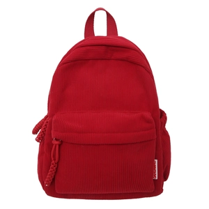 Women Corduroy Backpack Large Capacity Solid Color School Bag Japanese Korean Minimalist Travel Daypack Wear Resistant Backpack