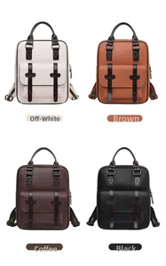 Vue détaillée de sacs à dos en similicuir en blanc, marron, café et noir classiques