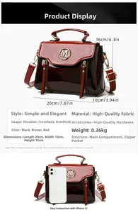 Detailed size comparison of the wine red snakeskin handbag with an iPhone 12
