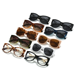 Trendy cat-eye sunglasses collection with curved temples in various colors