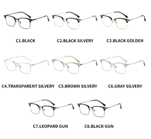 Sammlung von Business-Halbrandbrillen in Schwarz, Transparent und Schildpatt-Optik