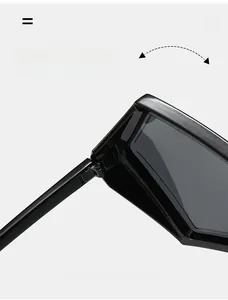 Vue détaillée des charnières en métal durable sur ces lunettes de soleil noires