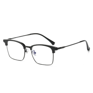Herren Optische Brillenrahmen Quadratisch Halbrand Titanium IP Business Ultraleicht Blaulichtfilter Brillen Für Männer
