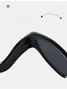 Détail de la charnière à ressort robuste sur lunettes de soleil œil de chat flexibles