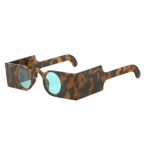 Fashionable square tortoiseshell sunglasses with blue lenses for a retro chic summer look