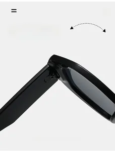 Detailaufnahme der robusten Metallscharniere an der schwarzen Vintage-Cateye-Sonnenbrille