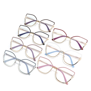 Montures de lunettes œil de chat en acier pour femmes avec perles, coloris variés
