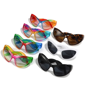 Collection de lunettes de soleil œil de chat modernes aux couleurs arc-en-ciel variées