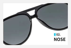 Macro detail of retro aviator sunglasses showing the bridge and comfortable nose pads