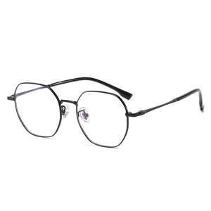 Retro Polygonal Titanium IP Metal Optical Glasses Frame Lightweight Anti Blue Light Eyewear Unisex