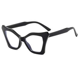 Cat Eye Blue Light Blocking Glasses Oversized PC Frame Leopard Pattern Geometric Eyeglasses For Women