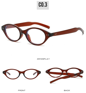 Multiple views of oval tortoiseshell blue light blocking glasses from three angles