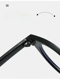 Macro shot of durable metal hinge on black oval glasses frame for long-lasting use
