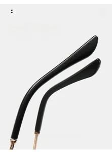Detail of curved temple tips on retro metal sunglasses for comfortable and stable wearing
