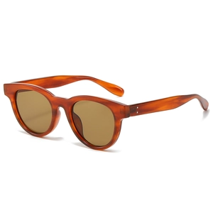 Vintage Round Frame Sunglasses PC UV400 Protection Metal Rivets Retro Fashion Eyewear For Women Men Unisex