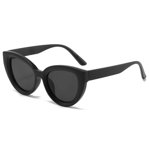 Classic matte black oversized cat-eye sunglasses with dark lenses for a retro fashion look