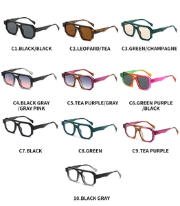 Detailed collection of oversized square sunglasses in ten assorted trendy frame colors