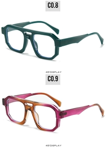 Detail view of large geometric hexagonal frames and double bridge design on sunglasses