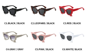 Matrix layout of fashion cat eye sunglasses with 3D liquid drip effect in six colors