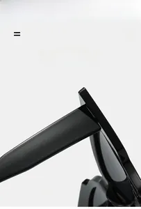 Detail of glossy black cat eye sunglasses hinge showing texture and elastic material