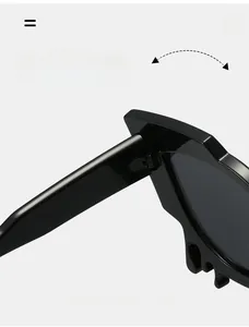 Detail of durable texture hinge on cat eye sunglasses for long-lasting use