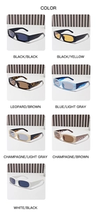 Multiples coloris pour lunettes de soleil rétro fines incluant écaille et verres teintés