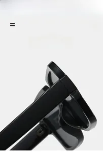 Detail of lightweight super elastic frame on square black vintage trendy sunglasses
