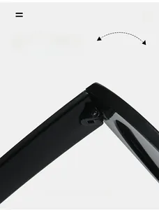 Macro shot of durable metal hinge on black glossy cat eye sunglasses for men and women