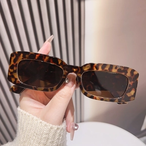 Classic rectangle sunglasses in dark tortoiseshell frame with brown UV lenses