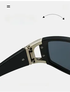 Detail of durable metal hinge on stylish PC sunglasses showing high-quality construction