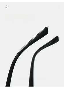 Gros plan des branches de lunettes noires courbées et ergonomiques pour le confort