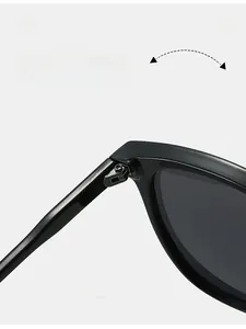 Close-up of durable metal hinge on cat eye sunglasses showing precise screw detail