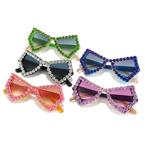Luxury oversized butterfly sunglasses with handcrafted rhinestones in multiple colors