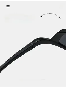 Close-up of durable metal hinge on black Y2K cat eye sunglasses for a premium feel