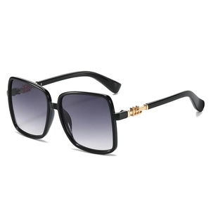Fashion Oversized Square Sunglasses UV400 Protection PC Metal Frame Gradient Lens Trendy Eyewear For Women Men Outdoor