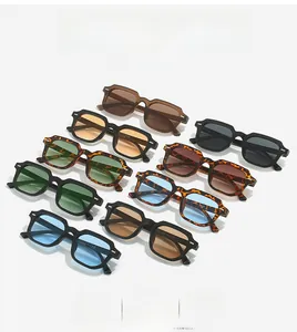 Assorted collection of retro square sunglasses in tortoiseshell and solid color frames