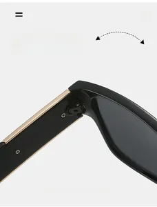 Gros plan détaillé des charnières dorées durables sur des montures de lunettes noires