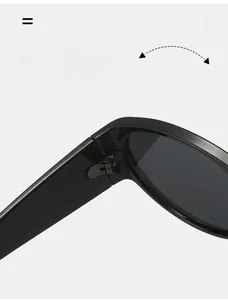 Detail shot of durable metal hinges on oval sunglasses tested for thousands of folds