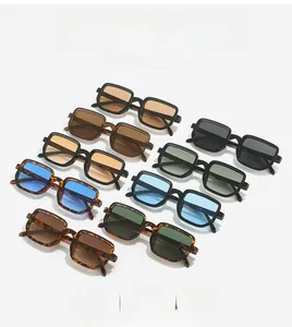 Detailed grid showing multi-color square sunglasses in various lens and frame tints