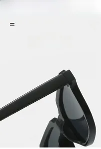 Macro detail of high-elasticity hinges and polished black frame on square sunglasses