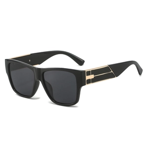 Lunettes De Soleil Carrées Surdimensionnées Protection UV400 Monture PC Branche Métal Mode Rétro Pour Femmes Et Hommes