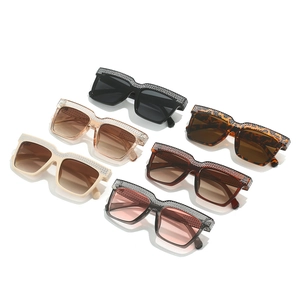 Chic oversized square sunglasses with crystal-encrusted frames in multiple colors