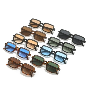 Collection of retro square sunglasses in colorful tortoiseshell frames and tinted lenses