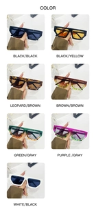 Detail view of retro thick-frame diamond sunglasses in various fashion color options