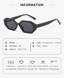 Guide des tailles détaillé et mesures pour lunettes de soleil géométriques avec verres progressifs