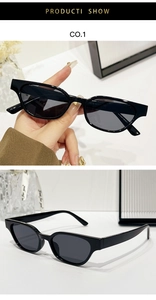 Vue détaillée de lunettes de soleil œil-de-chat avec numéros de modèle sur cadre noir