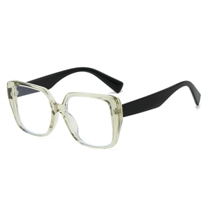 Lunettes de soleil rétro carrées surdimensionnées avec monture jaune clair et branches noires