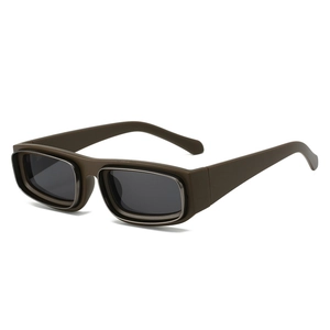 Occhiali Da Sole Rettangolari Retro Y2K Hip Hop Protezione UV400 Doppia Montura Metallico Moda Streetwear Per Uomo Donna